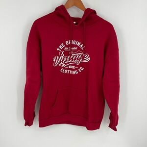 Red The Original Vintage Clothing Co. Graphic Hoodie Sweatshirt Mens L